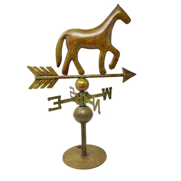 Vintage Rustic Trotting Horse Tabletop Weathervane decorative brown metal - Picture 2 of 14